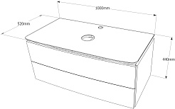 Velvex Тумба под раковину Luna 100 подвесная белая – фотография-11